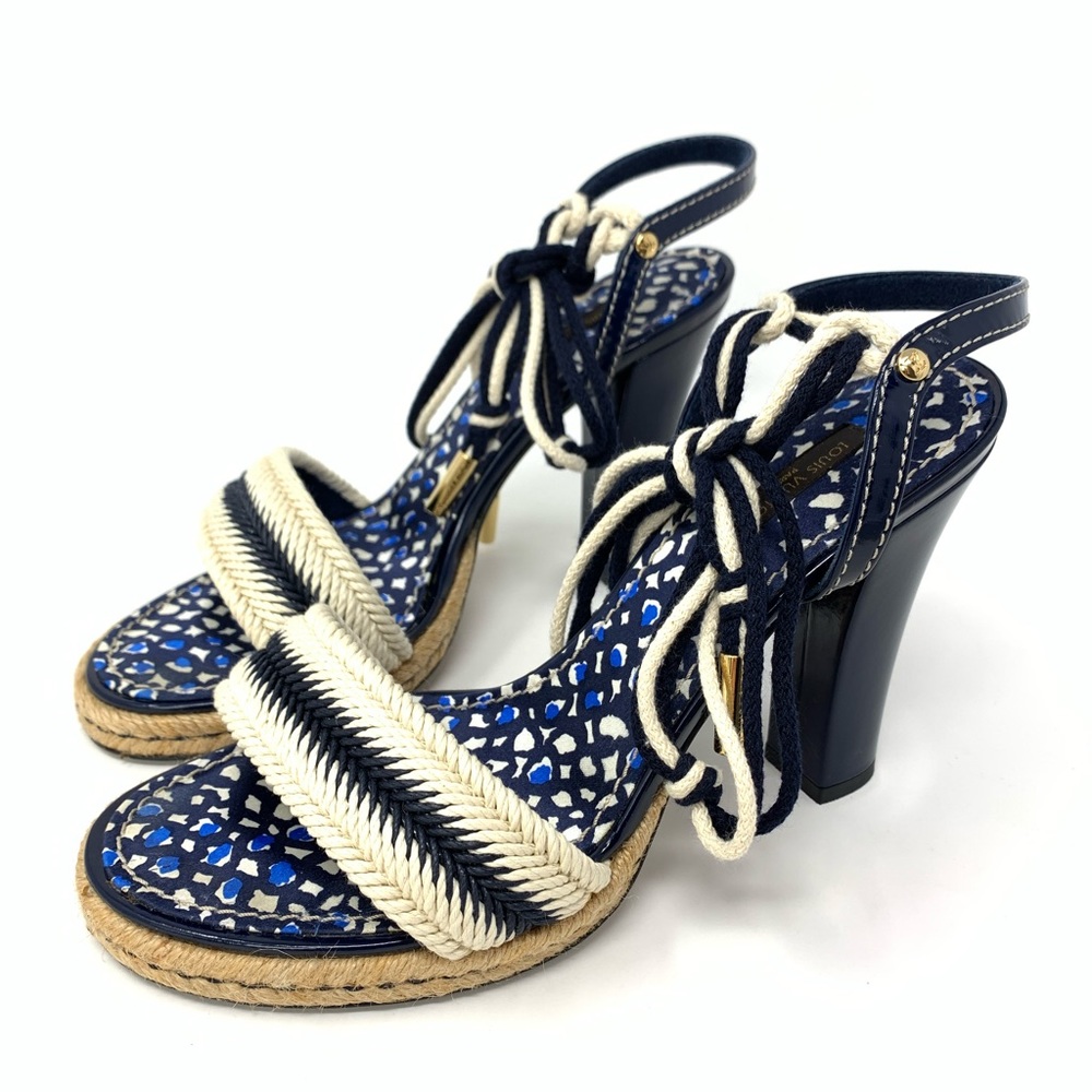 Louis Vuitton Chevron Sandal Heels - Picture 2 of 16